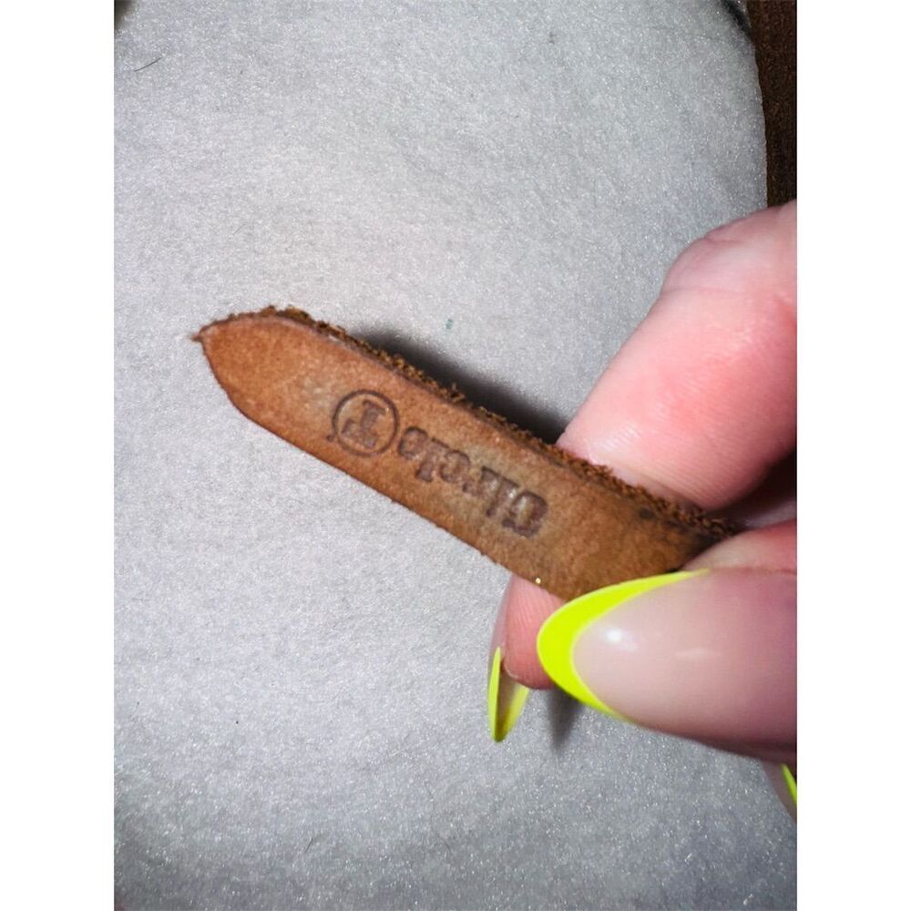 Circle T light brown suede leather Adjustable Dog Collar 14” and 10” - Picture 5 of 7